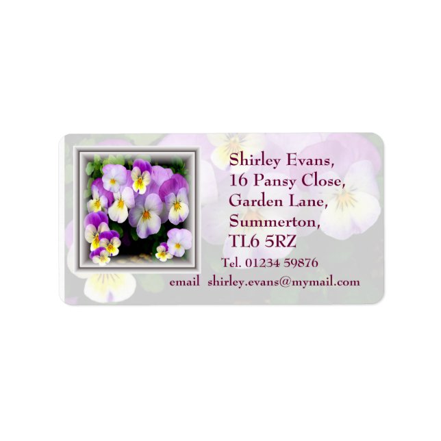 Pansy Display ~ Label # 3 (Front)