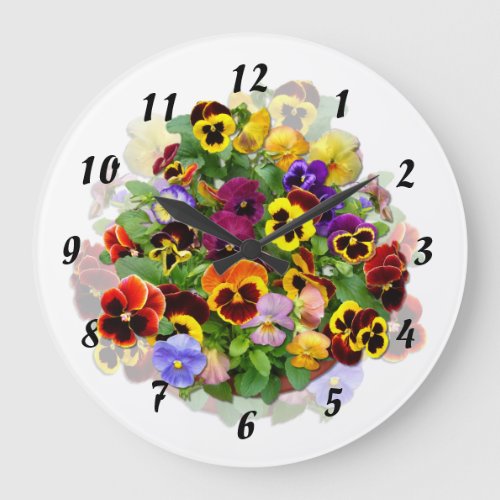 Pansy Display Large Clock