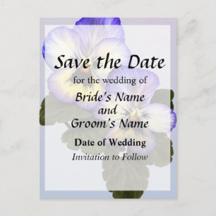 Pansy Duo Save the Date Announcement Postcard