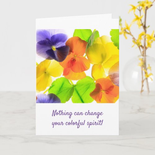 Pansy Encouragement Cancer Support Card