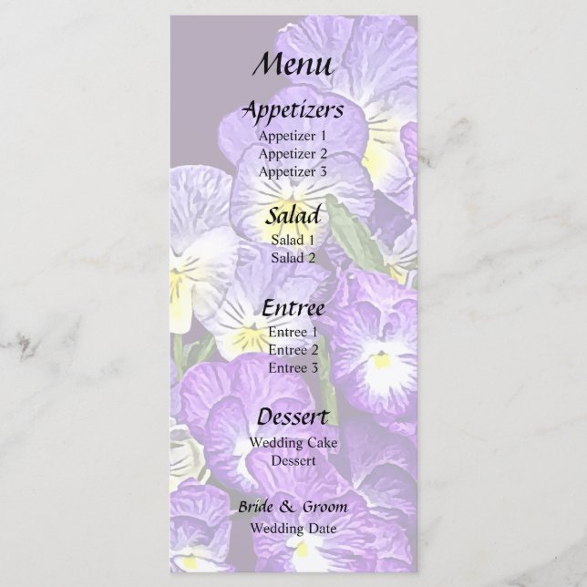 Pansy Family Reunion Menu (Front)