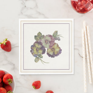 Pansy Floral Garden Party Cocktail Napkins