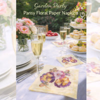 Pansy Floral Garden Party Paper Napkins