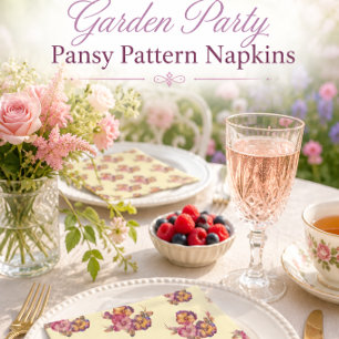 Pansy Floral Garden Party Paper Napkins