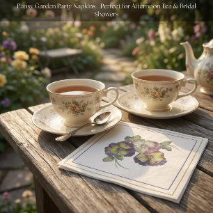 Pansy Floral Paper Napkins Elegant Garden Table