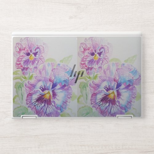 Pansy Floral Watercolour Painting Flowers Nature HP Laptop Skin