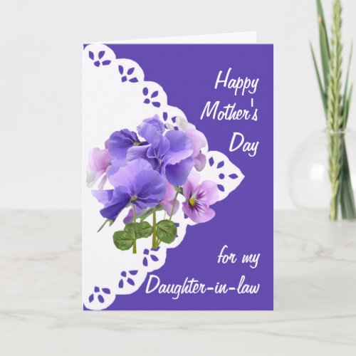 Pansy Flower Daughter_in_law Mothers Day Card