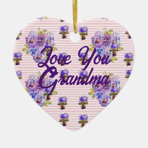 Pansy Flower Floral Love You Grandma Decoration