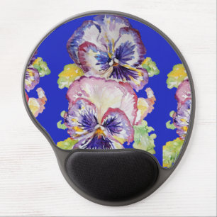 Pansy Flower Floral Watercolor Shabby Chic Pattern Gel Mouse Pad
