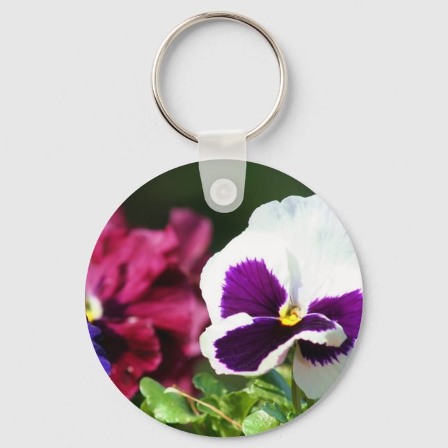 Pansy Flower Keychain (Front)