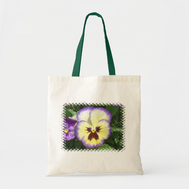 Pansy Flower Pictures Small Canvas Tote Bag (Front)