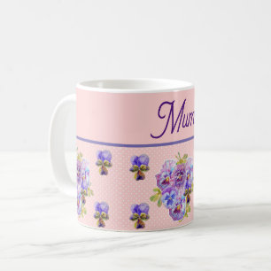 Pansy Flower Pink Spot floral Mom Mothers Day Coffee Mug