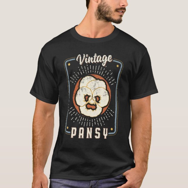 Pansy Flower Vintage Retro Classic Love T-Shirt (Front)