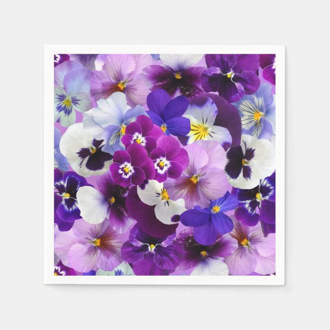 Pansy Flower Wallpaper Art Napkins (Front)