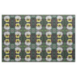 Pansy Flower White and Yellow Floral Patterned Fabric
