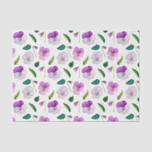 Pansy Flowers and Leaves Floral Tissue Paper