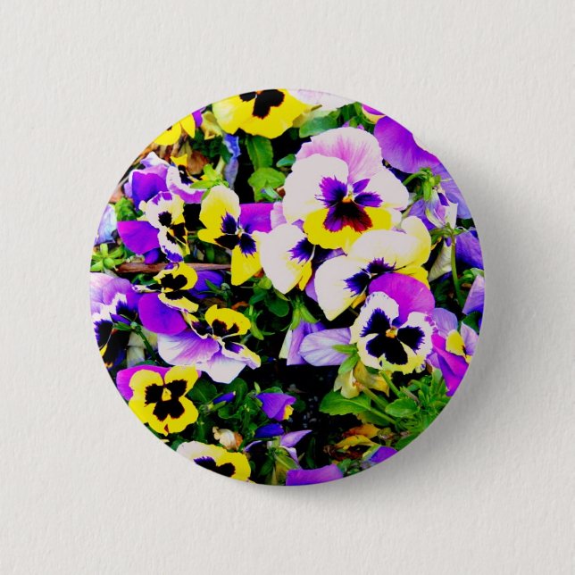 pansy flowers button (Front)