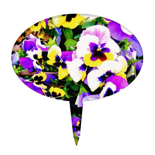 pansy flowers cake topper (Front)