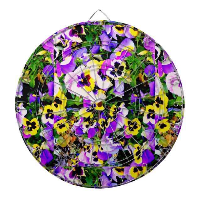 pansy flowers dart board (Front)