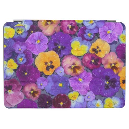 Pansy Flowers Floating In Bird Bath With Dew Ipad Air Cover