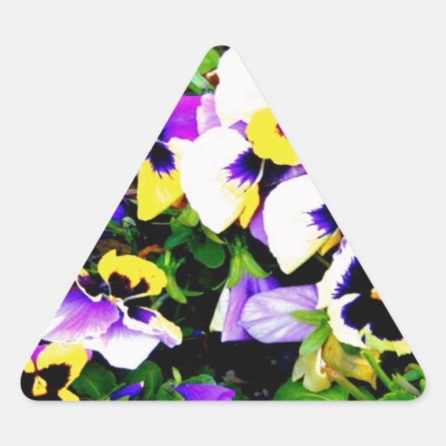 pansy flowers triangle sticker (Front)