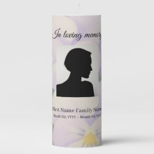 Pansy funeral memorial pillar candle
