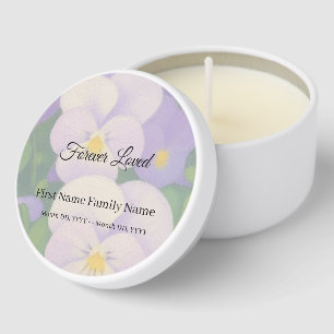 Pansy funeral mini candle favors