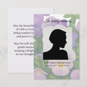 Pansy funeral prayer card