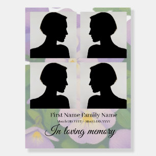 Pansy funeral welcome sign foam bord collage