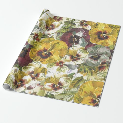 Pansy Garden DecoupageGift Wrap Paper