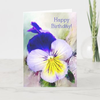 Pansy In The English Garden Birthday Greeting Card by Koobear at Zazzle