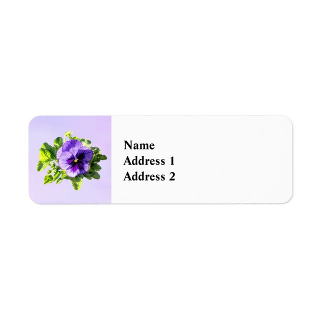 Pansy In Two Shades of Purple Label (Front)