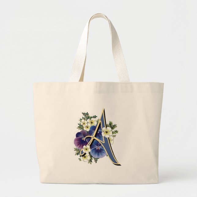 Pansy Initial - A Large Tote Bag (Front)