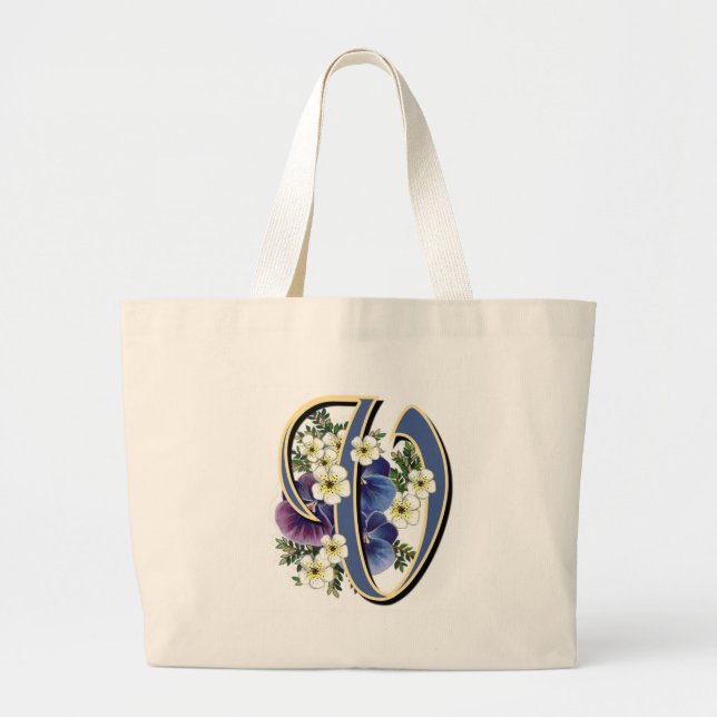 Pansy Initial - V Large Tote Bag (Front)