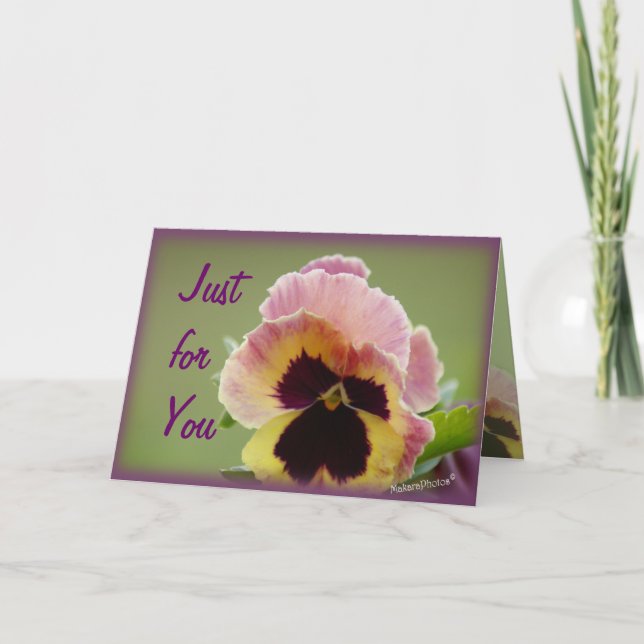 Pansy Just for you-customize any occasion Card (Front)