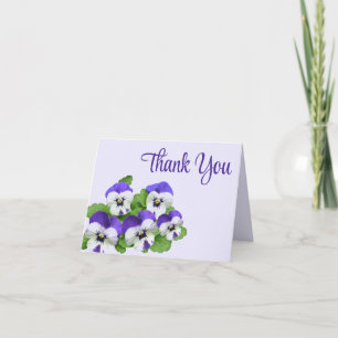 Pansy Lilac Purple Party Event Flower Customizable Letterpress Thank You Card