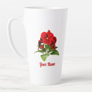 Pansy Lover Floral Personalized Custom Latte Mug