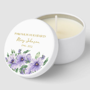 Pansy Memorial Funeral Mini Candle Favors