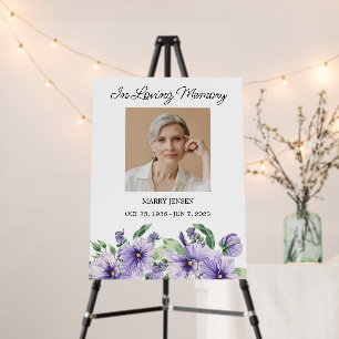Pansy Memorial Photo Funeral Foam Board