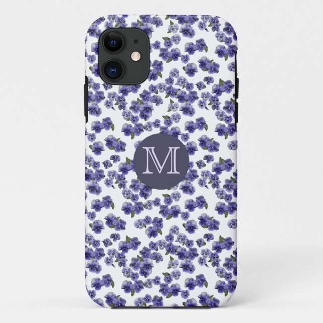 Pansy Monogram iPhone Case (Back)