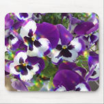Pansy Mouse Pad<br><div class="desc">Blooming purple pansies blossom flowers.</div>