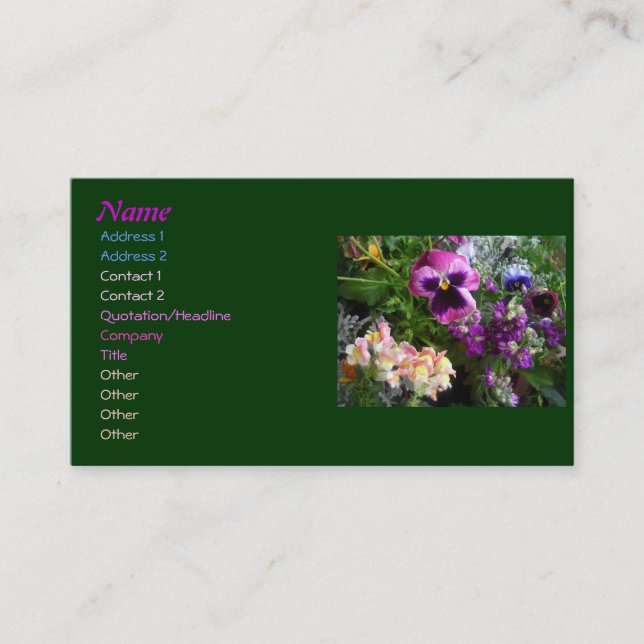 Pansy n' friends Business cards (Front)