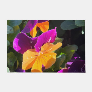 Pansy Orange and Purple Doormat