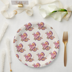 Pansy Pansies Flowers Paper Party Plates
