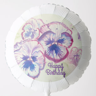 Pansy Pansies Purple Flower Floral Pink Balloon