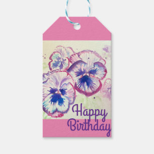 Pansy Pansies Purple Flower Floral Pink Gift Tags