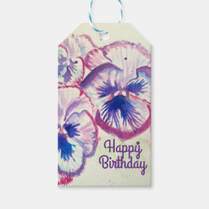Pansy Pansies Purple Flower Floral Pink Gift Tags