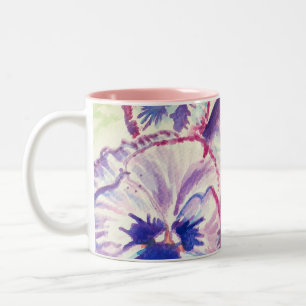Pansy Pansies Purple Flower Floral Pink Two-Tone Coffee Mug