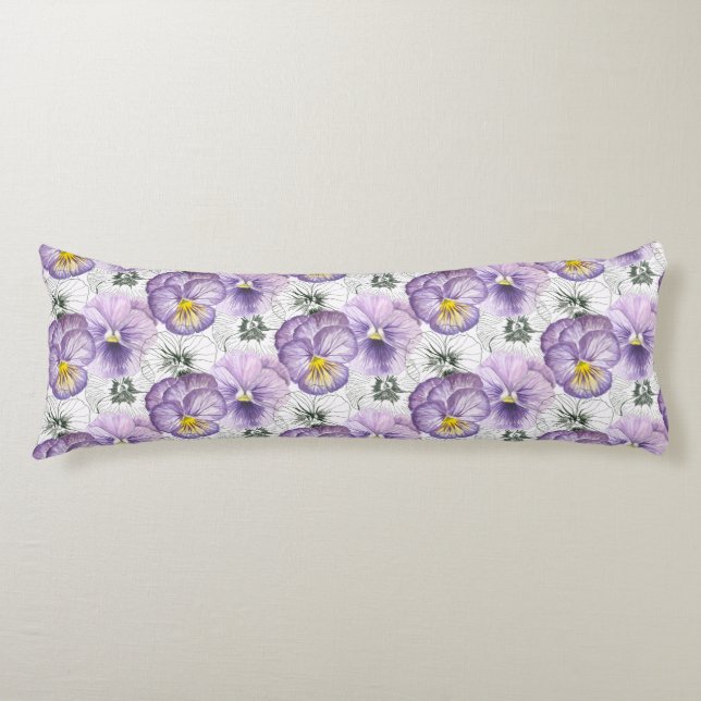 Pansy pattern body pillow (Front)