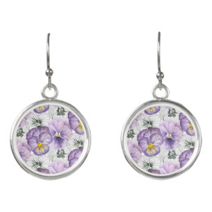Pansy pattern earrings